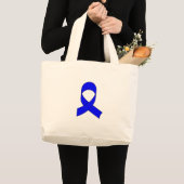 Grand Tote Bag Dessin de ruban bleu (Devant (produit))
