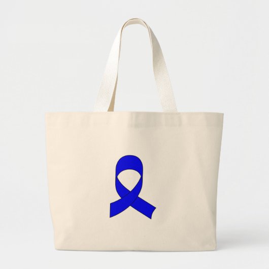Grand Tote Bag Dessin de ruban bleu (Devant)