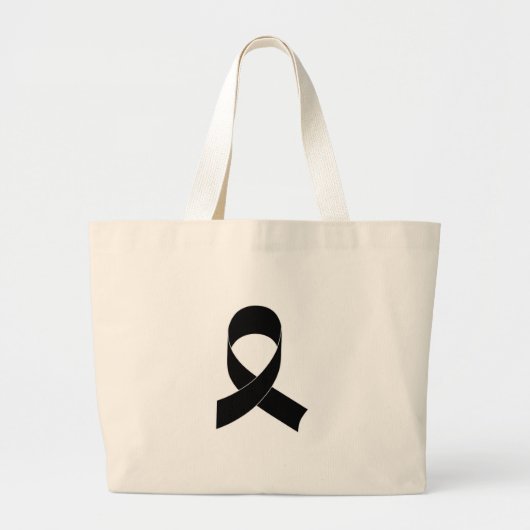 Grand Tote Bag Dessin de ruban noir (Devant)