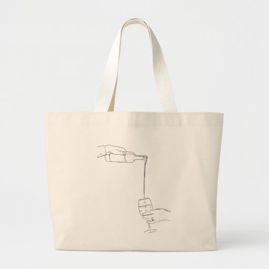 Grand Tote Bag Dessin de vin (Devant)