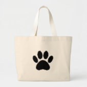 Grand Tote Bag Dessin Paw Chien En Noir (Devant)
