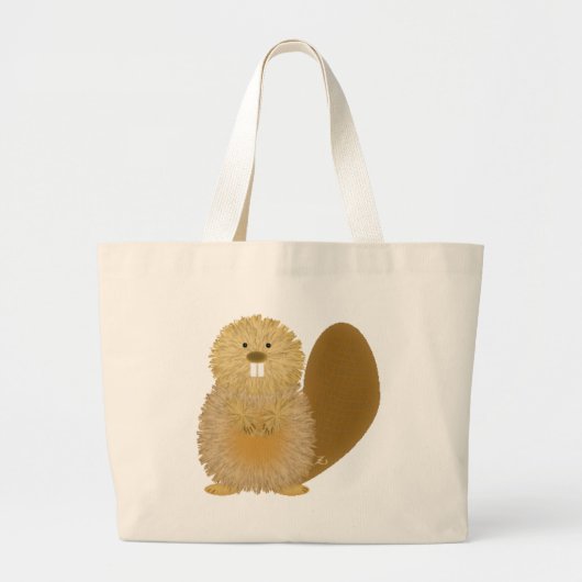 Grand Tote Bag Dessins animaux adorables : Castor (Devant)