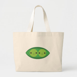 Grand Tote Bag Deux pois dans une cosse