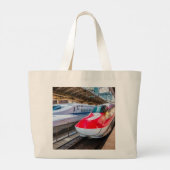 Grand Tote Bag Deux Shinkansen à la gare de Tokyo (Dos)