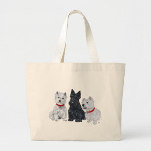 Grand Tote Bag Deux Westies et un Scottie