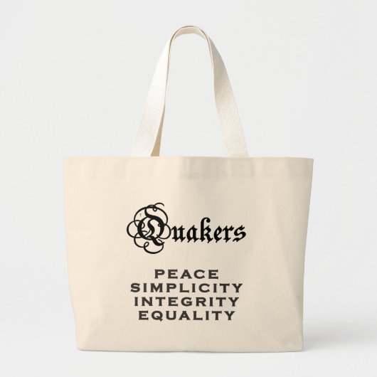 Grand Tote Bag Devise de quaker (Devant)