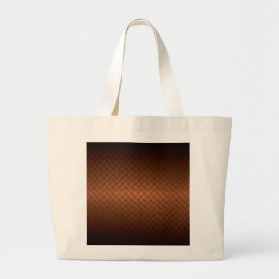 Grand Tote Bag Diamondplate Look Motif noir à fond de cuivre