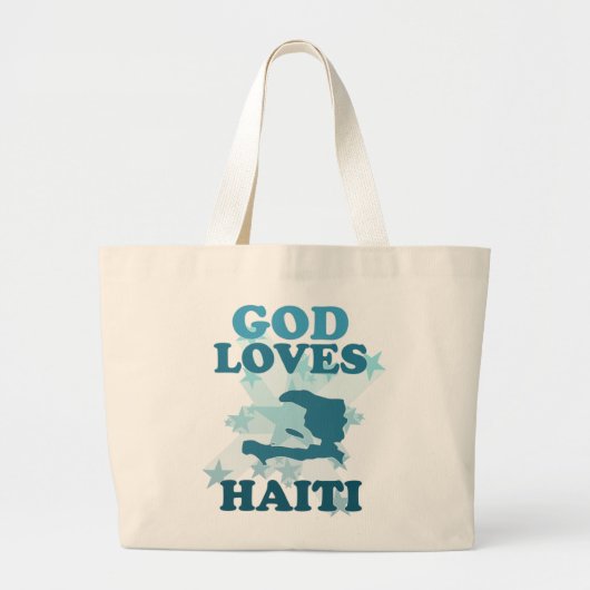 Grand Tote Bag Dieu aime le Haïti (Devant)