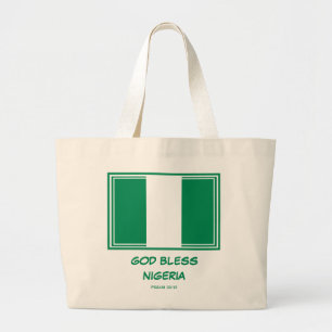 Grand Tote Bag DIEU BÉNÉFICIE AU NIGÉRIA Patriotique Drapeau N