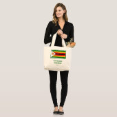 Grand Tote Bag DIEU BÉNÉFICIE DU Drapeau ZIMBABWE (Devant (modèle))