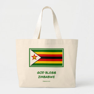 Grand Tote Bag DIEU BÉNÉFICIE DU Drapeau ZIMBABWE