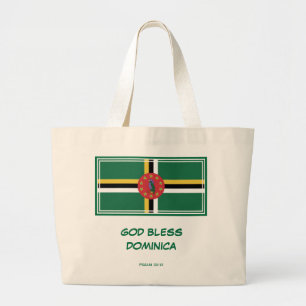 Grand Tote Bag DIEU BÉNISSE DOMINICA   Patriotique   Drapeau domi