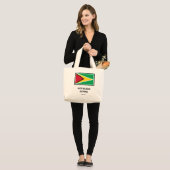 Grand Tote Bag DIEU BLESS GUYANA | Patriotique | Drapeau guyanais (Devant (modèle))