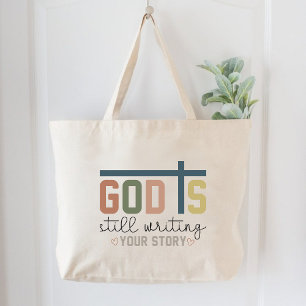 Grand Tote Bag Dieu Écrit Encore Votre Histoire Femmes Chrétienne