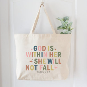 Grand Tote Bag Dieu est au sein de ses femmes chrétiennes Fondée