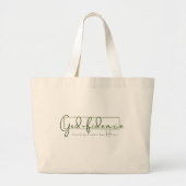 Grand Tote Bag Dieu-foi - Texte vert - Fourre-tout (Devant)