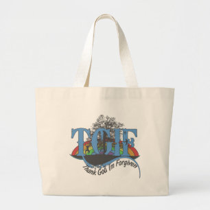 Grand Tote Bag Dieu merci, je suis pardonné au TGIF