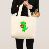 Grand Tote Bag Dinosaure de la Journée des Véntines (Devant (produit))