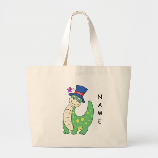 Grand Tote Bag Dinosaure personnalisé Fourre-tout (Devant)