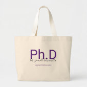 Grand Tote Bag Diplômé Purple Nom du diplôme Ph.D (Devant)