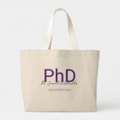 Grand Tote Bag Diplômé Purple Nom du diplôme PhD (Dos)