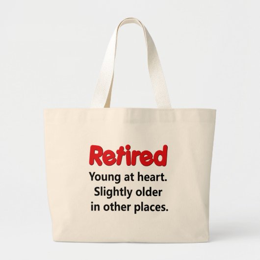 Grand Tote Bag Dire drôle de retraite (Devant)