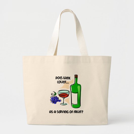 Grand Tote Bag Dire drôle d'humour de vin (Devant)