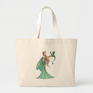 Grand Tote Bag Discipline Dragon de Fée Verte par Molly Harrison