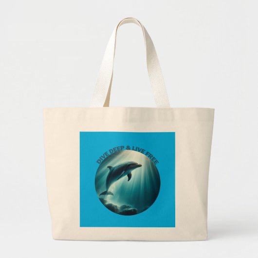 Grand Tote Bag Dive Deep Live Dolphin gratuit (Devant)