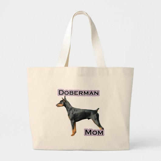Grand Tote Bag Doberman(noir) Maman 4 (Devant)