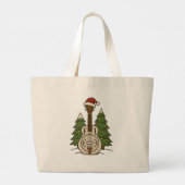 Grand Tote Bag Dobro Christmas - Festive Guitare Holiday Design (Dos)