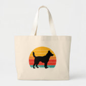 Grand Tote Bag Dog Silhouette at Sunset (Devant)