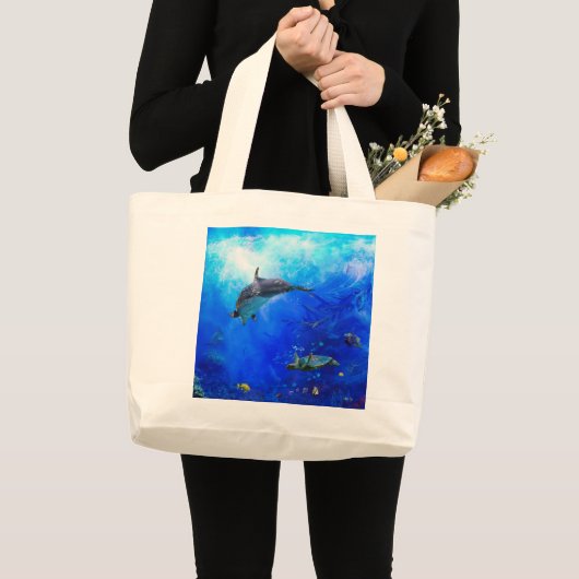 Grand Tote Bag Dolphin World WIND (Devant (produit))