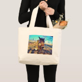 Grand Tote Bag Donkey avec croix Rose (Devant (produit))