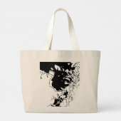 Grand Tote Bag Doodle de fleurs (Dos)