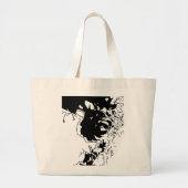 Grand Tote Bag Doodle de fleurs (Devant)
