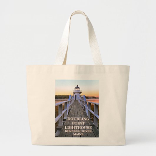 Grand Tote Bag Double Point Lighthouse, Arrowsic Island, Maine (Devant)