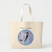 Grand Tote Bag Downy Pic Aspen Peinture Oiseau Original (Devant)