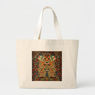 Grand Tote Bag Dragon asiatique chinois Art coloré