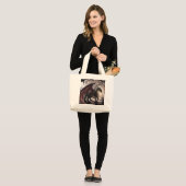 Grand Tote Bag Dragon dans la grotte (Devant (modèle))