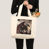 Grand Tote Bag Dragon dans la grotte (Devant (produit))