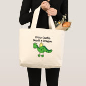 Grand Tote Bag Dragon de château (Devant (produit))