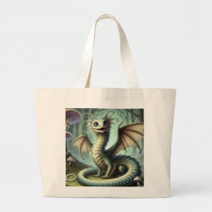 Grand Tote Bag Dragon Jabberwocky Cute Imaginaire Créature Art
