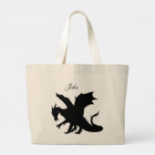 Grand Tote Bag Dragon noir (Dos)