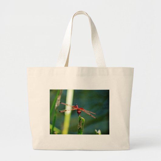 Grand Tote Bag Dragonfly frontale rouge et noire (Devant)