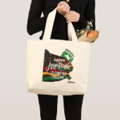 Grand Tote Bag Drapeau Afro-Américain JUNETEENTH (Devant (produit))