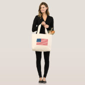 Grand Tote Bag Drapeau américain (Devant (modèle))