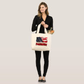 Grand Tote Bag Drapeau américain (Devant (modèle))