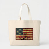 Grand Tote Bag Drapeau américain patriotique Vétérinaire toile Fo (Devant)