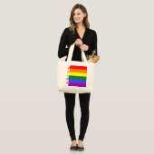 Grand Tote Bag Drapeau arc-en-ciel LGBT Pride (Devant (modèle))